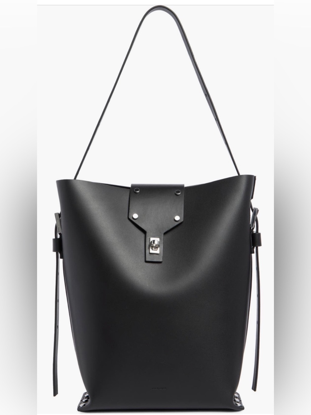 NWT AllSaints Miro Leather Shoulder Bag Black